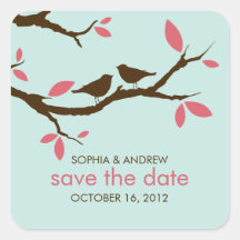 Bird Couple Wedding Stickers