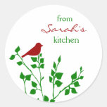 Bird Custom Name Christmas Stickers