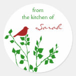 Bird Custom Name Christmas Stickers