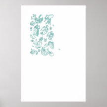 Bird Decor Poster (blue)