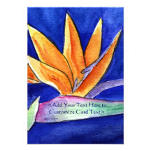 Bird of Paradise Flower Art Invite Cards