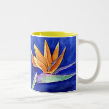 Bird of Paradise Flower Art Painting Mug or Cup