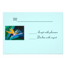 Bird of Paradise RSVP card Personalized Announcements