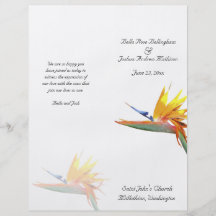 Bird of Paradise Wedding Program Custom Flyer