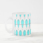 Bird Pattern. Blue and White Parakeet. Mug