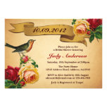 Bird Rose Antique Bridal Shower Invitation