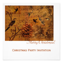 Bird Song Christmas Custom Announcements