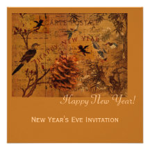 Bird Song New Year Invitations