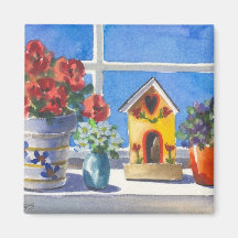Birdhouse Window Sill - Magnet