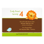 Birdie and Lion Birthday Invitation