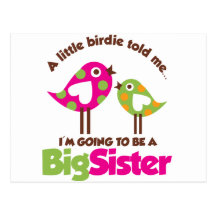 Birdie Going To Be A Big Sister Postcard