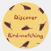 birdprint, Discover, Bird-watching Round Stickers