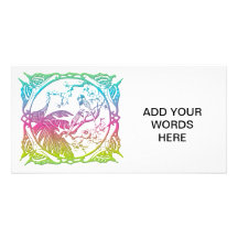 Birds and butterflies personalized photo card
