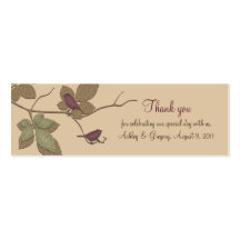 Birds and Leaves Fall Wedding Favour Tags Business Card Template
