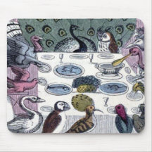Birds Dinner Party Mouse Mat