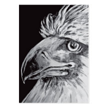 Birds Head and Beak, Black & White Business Cards