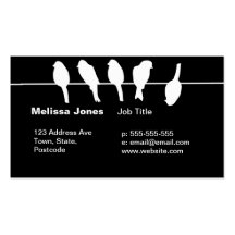 Birds on a wire – dare to be different (black) business card templates