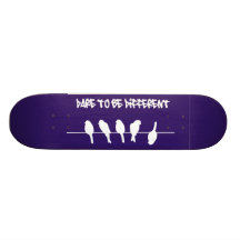 Birds on a wire – dare to be different (black) skate boards