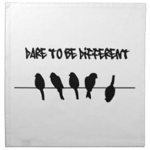 Birds on a wire – dare to be different printed napkin 