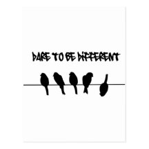 Birds on a wire – dare to be different post card