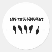 Birds on a wire – dare to be different sticker