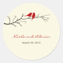 Birds Silhouettes Favour Stickers or Envelope Seal