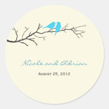 Birds Silhouettes Favour Stickers or Envelope Seal