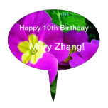 birhtday, pretty purple flowers cake pick