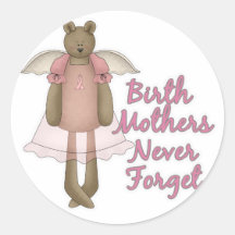 Birth Mothers Never Forget Teddy Bear Design Stickers