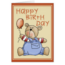 Birthday Balloon Bear Greeting Card