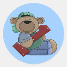 Birthday Bear 1 Round Sticker