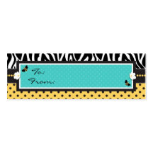 Birthday Bee Skinny Gift Tag Business Card