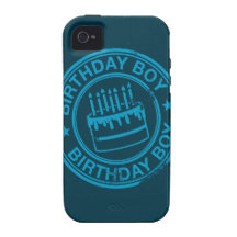 Birthday Boy -blue rubber stamp effect- iPhone 4/4S Cover