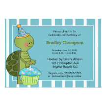 Birthday Boy Turtle Invitation