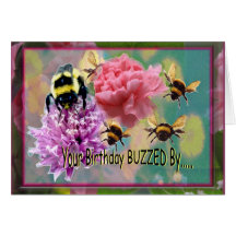 Birthday Buzz....  Belated Birthday Card