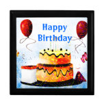 Birthday Cake & Balloons Party In Blue Keepsake Boxes