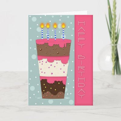 Design   Birthday Cake on Birthday Cake Birthday Card   Modern Design   Zazzle Com Au