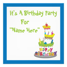 Birthday Cake Invitation