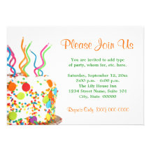 Birthday Cake Invitations