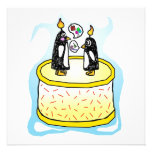 Birthday Cake Penguin Invitations