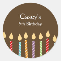Birthday Candles Favour Stickers