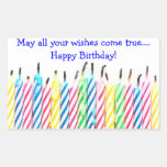 Birthday Candles Rectangular Sticker