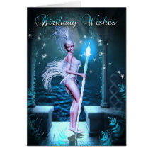 Birthday Card - Fantasy Art With Cute Elf