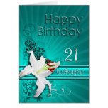 Birthday card for goddaughter,21, with a lily