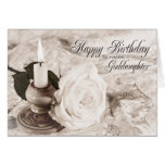 Birthday card for Goddaughter, The candle and rose