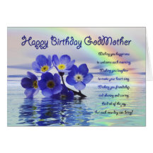 Birthday card for godmother with forget me nots