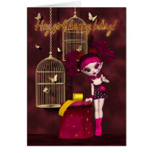 Birthday Card Gothic Doll