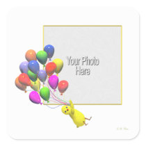 Birthday Chicken and Balloons (photo frame) Sticker