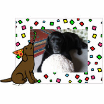 Birthday Chocolate Labrador Cartoon Photo Frame Cut Out