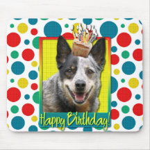 Birthday Cupcake - Australian Cattle Dog Mouse Pads